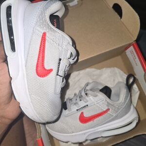 Nike Kids Sneakers - Light Gray and Bright Red